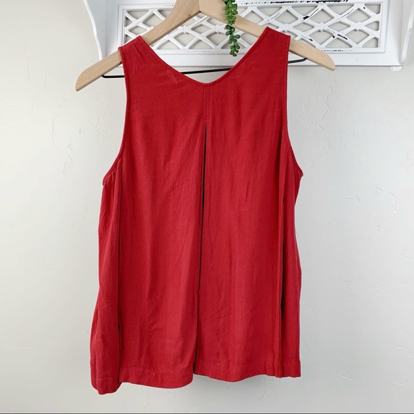 Madewell Red Trapeze Cropped Tank sz 6 - Picture 7 of 7